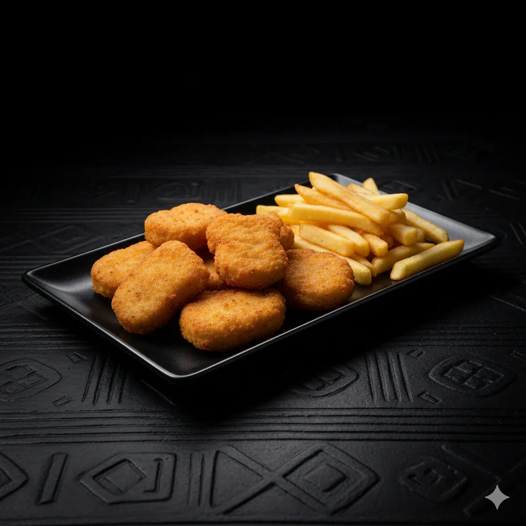 Chicken nuggets and chips